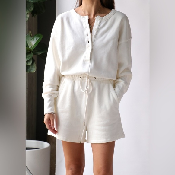 CITIZENS OF HUMANITY LOULOU FLEECE ROMPER One Piece CASSIA White Womens Small - Picture 3 of 16